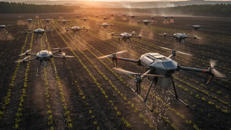 Drones de Reflorestamento: A Tecnologia que Replanta Florestas Queimadas 10x Mais Rápido